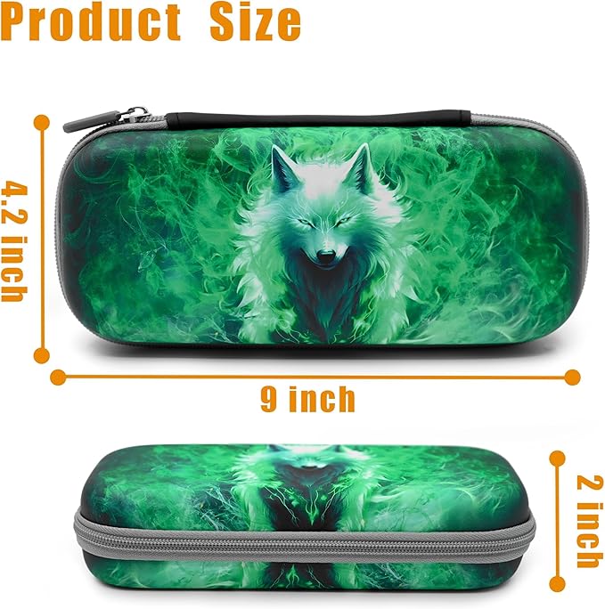 Wolf Pencil Case Zip Pencil Box Multi Pouch Holder Desk Organizer For Boys Girls Men Women School Office