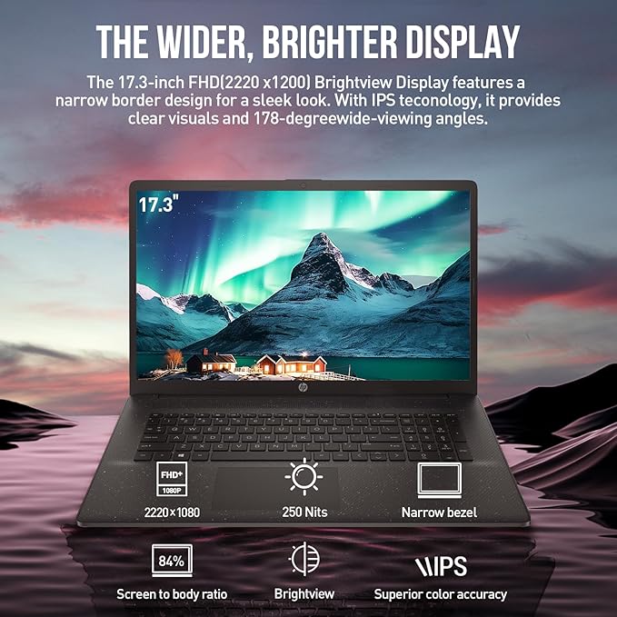 HP 17 Inch Laptop Computer, 17.3" FHD+ IPS Business Laptop, Intel 10-Core i5 Processor, 64GB RAM 2TB SSD, Windows 11 Pro, Backlit Keyboard, 10-Key Numeric Keypad, HDMI, USB-C, Wi-Fi, Silver