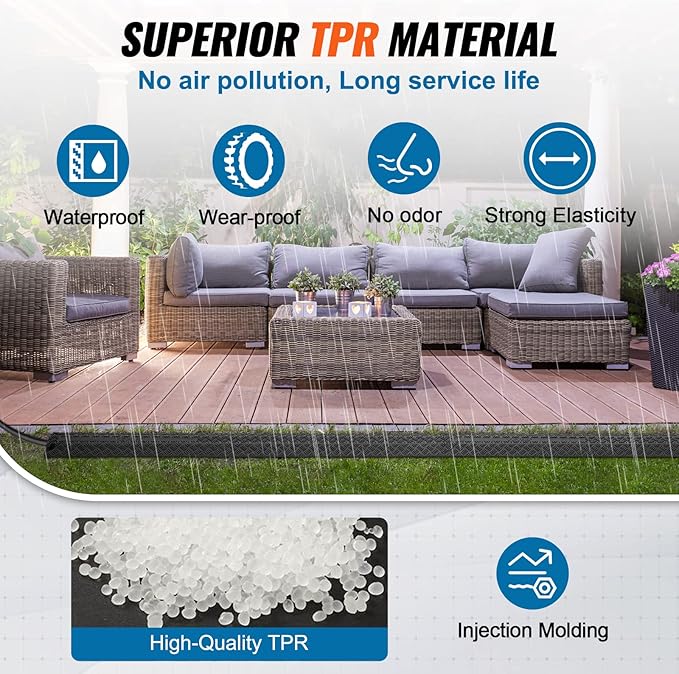 VEVOR 2 PCs Thermoplastic Rubber Drop Over Cable Cover Ramp, 2,000 lbs/axle Load Capacity, Heavy Duty Cable Hose Protector Ramp, Floor Cord Cover for High Walking Traffic Areas Home Office Warehouse