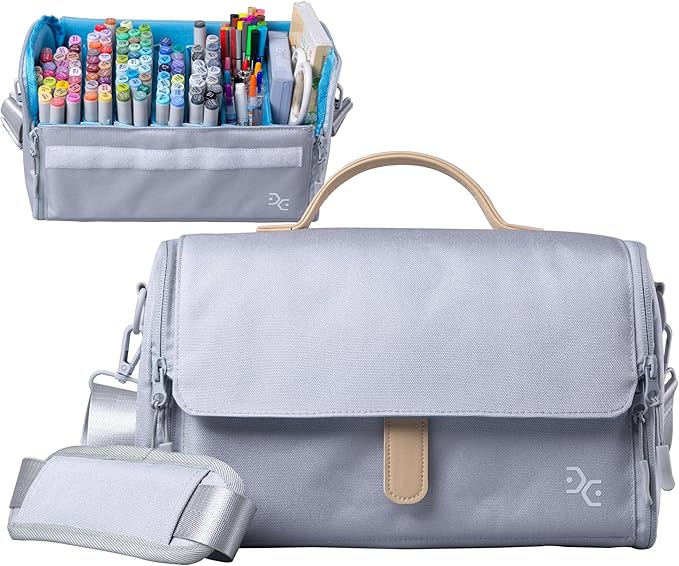 Marker Pens Storage Tote Handbag, Up to 160 Pens, Crossbody Bags Causal Shoulder Bag for Artists,Hobbyist