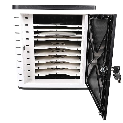 Pearington Fully Assembled 10 Device USB Charging, Syncing and Storage Cabinet for iPads, Chromebooks and Laptops Up to 10.1-inch Screen Size, Surge Protection, Locking Front Door, DT310PS