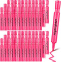 Qilery 72 Pack Highlighters Bulk, Tank Style Chisel Tip Highlighters Markers Pack Quick Drying for Adult Coloring, Home Office Supplies (Pink)