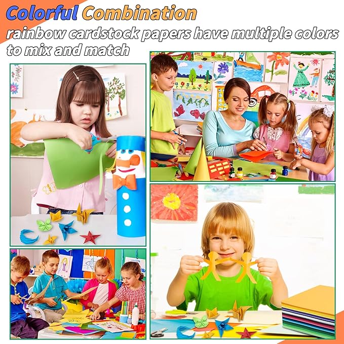 Oleitodh Colored Cardstock Bulk 150 Sheets, 30 Assorted Colors, 12" x 12" Cardstock Paper, 180 GSM, Perfect for Cricut, Scrapbooking, Crafts