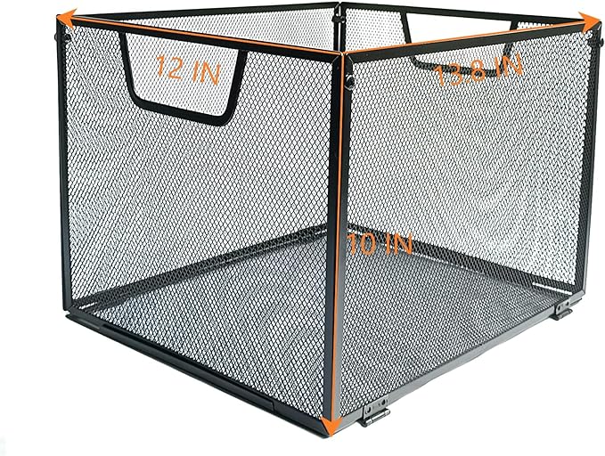2 Pack Metal File Baskets,Hanging File Folder Organizer,Office File Box,Letter Size,Black (2)