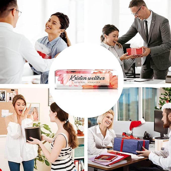 Custom Acrylic Name Plate for Office - Personalized Desk Decor for Women & Men, Employee Appreciation Gifts for Boss, Manager, Teacher, Nurse