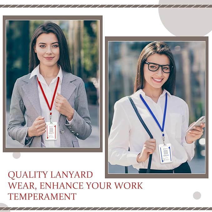 Wesnoy 1000 Pack Bulk Lanyards for ID Name Badges Holder Flat Lanyards with Hook Clip Swivel for Office School Accessories (Classic Colors)