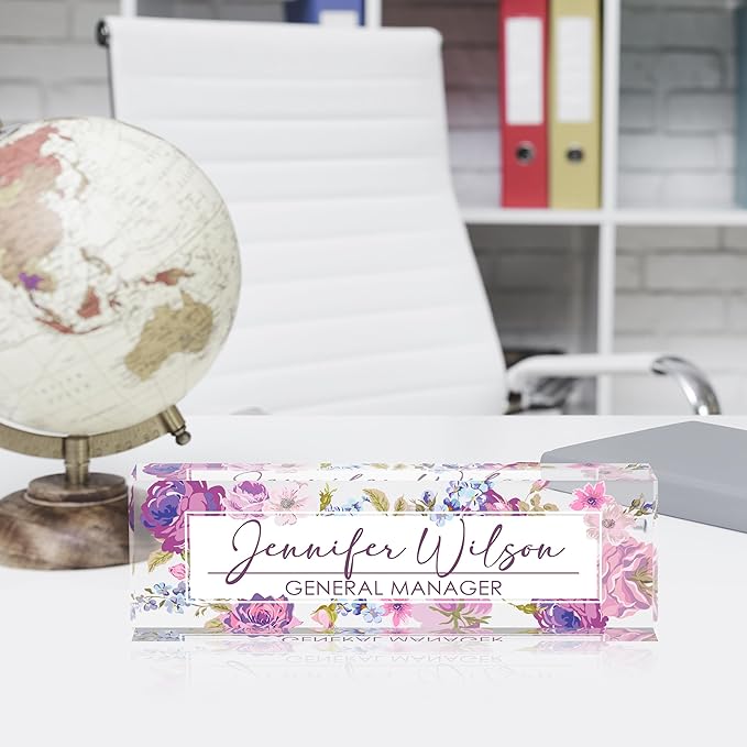 Desk Name Plate Personalized, Name Plate for Desk, Office Desk Decor for Women & Men, Employee Appreciation Gifts The Office Gifts for Boss, Lawyer, Manager, Teacher, Nurse