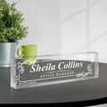 Custom Name Plate for Desk, Employee Appreciation Gifts, Office Decor, Acrylic Personalized Desk Accessories, Funny Gifts for Coworkers Boss Teacher (Engraved B)