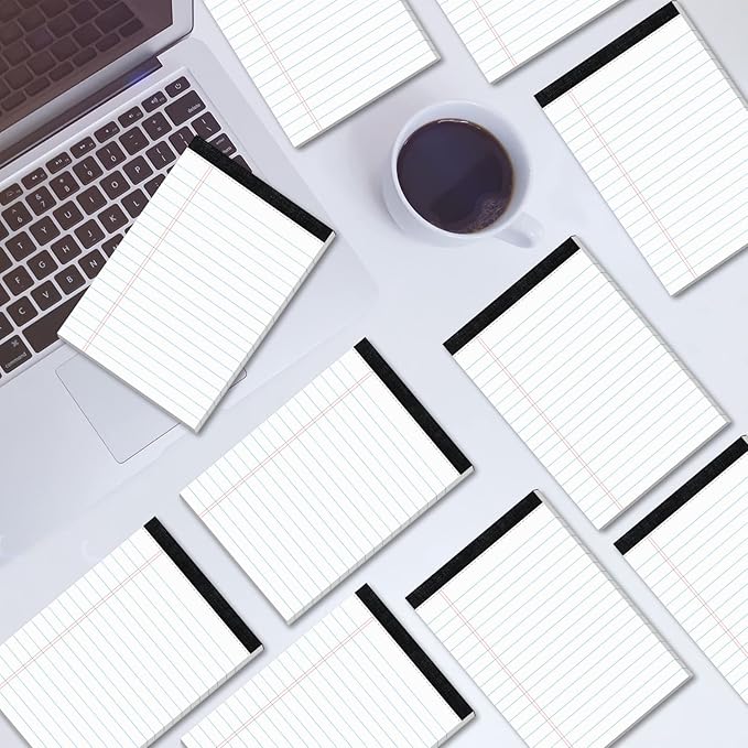 10 Pads Legal Pads 4x6 Inch Lined Ruled Perforated Writing Pad Small Notepads for Grocery List Shopping List To-Do List Narrow Rule Pad (30-Sheet/Pads) College Ruled Memo Pad Scratch Pad Lined Note