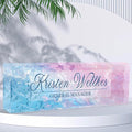 Custom Desk Name Plate Personalized, Acrylic Name Plates for Desk, Office Decor Personalized Gifts for Teacher Coworkers Boss Nurse (Blue Pink Glass)