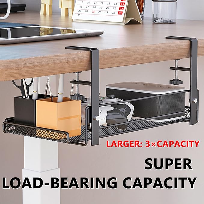 Under Desk Cable Management Tray Cord Wire Shelf Organizer (Large)