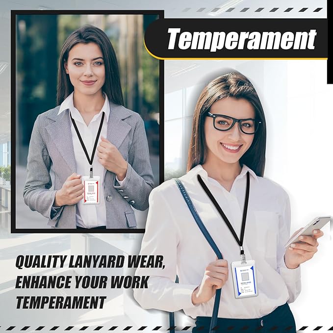 Wesnoy 1000 Pack Bulk Lanyards for ID Name Badges Holder Flat Lanyards with Clip for Office School Accessories(Black)