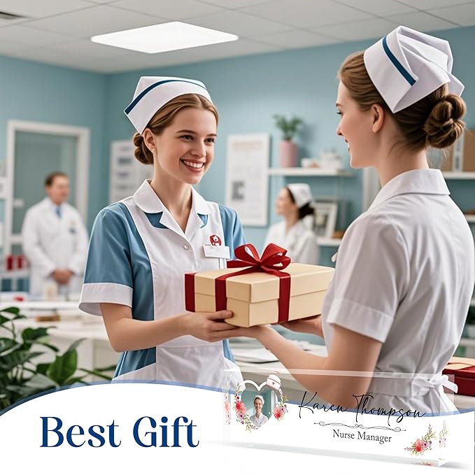 Custom Desk Name Plate Personalized for Nurse, Acrylic Name Plates for Desk, Office Decor Personalized Gifts for Teacher Coworkers Boss Nurse (Nurse)