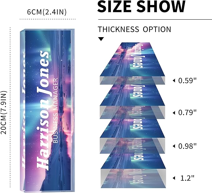 Personalized Name Plate for Desks, Custom Desk Name Plates, Acrylic Name Plate Office Desk Accessories, Personalized Office Gifts for Coworkers Teachers, Employee Appreciation Gifts (B-Purple Aurora)