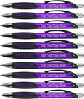 SyPen Promotional Pens With your Custom Logo or Text-300 Pack Bulk-for Businesses, Parties, and Events, Custom Printed Metallic/Colored Click Action Ballpoint Pens, Rubber Grip, Black Ink, Purple