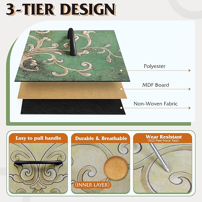 WLIVE 9-Drawer Dresser, Fabric Storage Tower for Bedroom, Hallway, Entryway, Closet, Tall Chest Organizer Unit with Fabric Bins, Steel Frame, Wood Top, Easy Pull Handle, Floral Painted