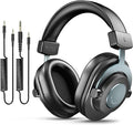 FIFINE Studio Monitor Headphones for Recording, Wired Headphones with 50mm Driver, Over Ear Headset with Detachable Cables 3.5mm or 6.35mm Jack, Black, on PC/Mixer/Amplifier-H8