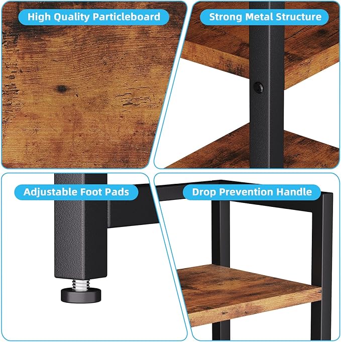 Marbrasse Desk Shelf with Drawer, 40" Desk Hutch for Computer Monitor, Wooden Desktop Bookshelf Storage Rack for Home Office Dorm - Dark Brown