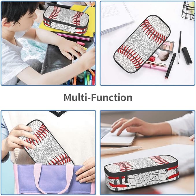 Baseball Pencil Case Pencil Pouch Large Capacity Pen Bag School Office Organizer Stationery Storage Box For Girls Boys Teen Kids