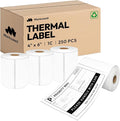 4x6 Direct Thermal Label, Barcode Address Mailing Name Shipping Labels, Perforated Thermal Stickers, Multipurpose, Commercial Grade for Thermal Printer, Strong Adhesive, 250/Roll, 4 Rolls