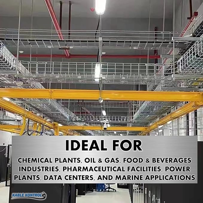 Kable Kontrol Stainless Steel Cable Tray Bulk Pack – 30 Pcs - 10 Feet Long - 6" W, 4” D – Wire Mesh Tray Cable Management Rack Cords Organizer Cable Basket, NEC Approved for Network, Fiber Optic