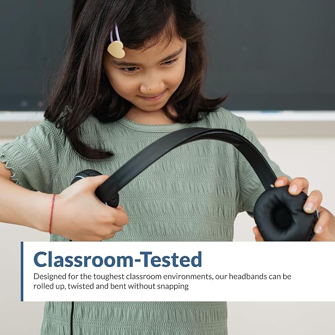 Cyber Acoustics 3.5mm Stereo Headset (AC-5002-5) – Durable, Crisp, and Clear Communication in Classrooms and at Home - 5 Pack