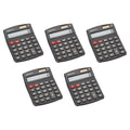 Amazon Basics LCD 8-Digit Desktop Calculator, Portable and Easy to Use, Black, 5-Pack
