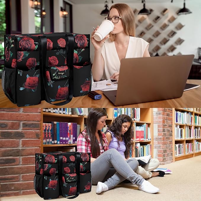 Utility Tote - Water Resistant with 19 Exterior/Interior Pockets - Large Women/Teacher/Work Bag