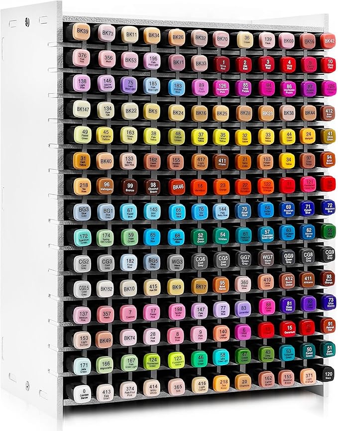 Art Marker Storage Rack for 180 Markers, Watercolour Brushes Pens Color Pencils Organizer Holder for Desk