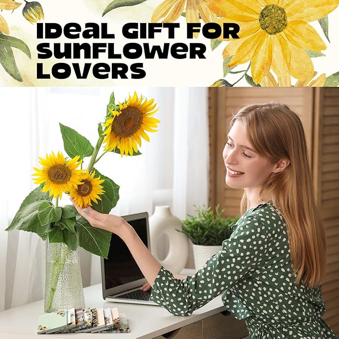 9 Pads Sunflower Sticky Notes Cartoon Self Stick Notepads 3x3 Inches Notes Adhesive Memo Pad Office Decor Gifts for Students School Teacher Office Meeting