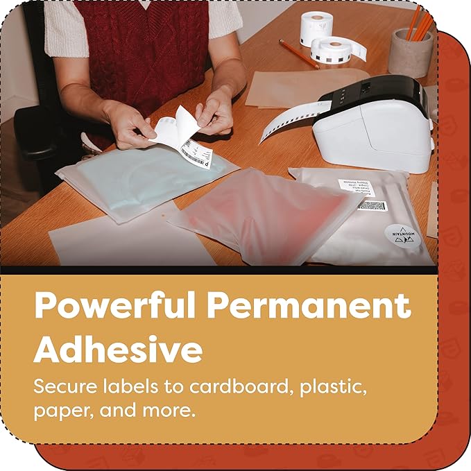 Aegis Adhesives - Compatible Label Replacement for Brother DK-1221 (0.9 Inch) Square Stickers, Use with QL Printers - 12 Rolls + 1 Frame