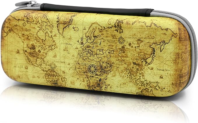 Retro Map Pencil Case Zip Pencil Box Multi Pouch Holder Desk Organizer For Boys Girls School Office