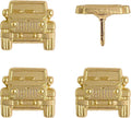 Jeep Push Pins - Gold Jeep Map Pins - for Cork Board, Maps, or Lapel Pin Use - Designed in USA - Set of 4