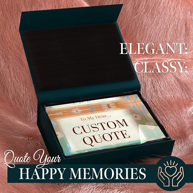 Personalized Gifts, Custom Quote Block Letter Board,Crystal-Clear Acrylic with Gift Box,17 Styles, Holiday and Christmas Gift for Mom, Dad, Girlfriend, Him or Her, Husband, Wife (5"x7, Flora)