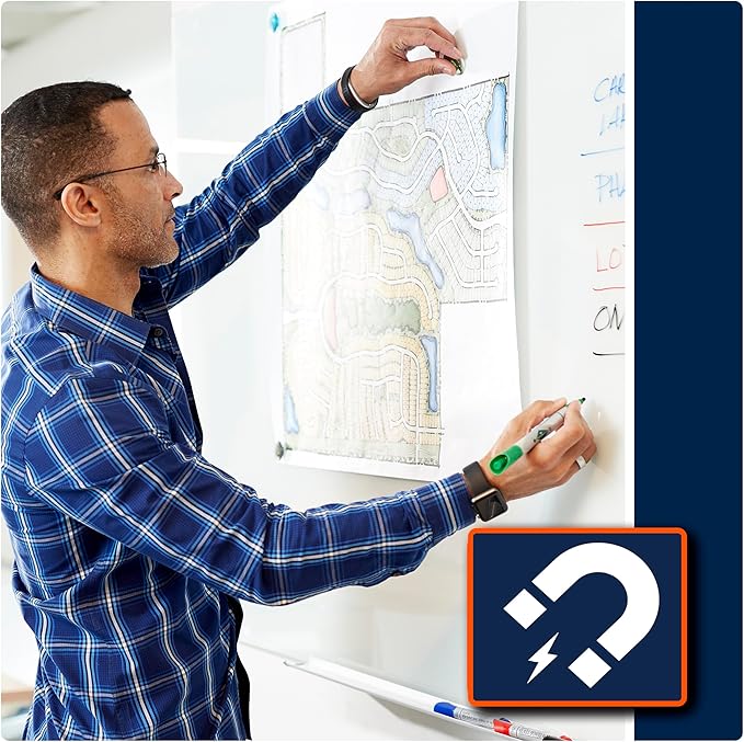 Quartet Magnetic Glass Dry Erase White Board, 6' x 4' Anti-Glare Whiteboard for Wall, InvisaMount Frameless, White (Q017147F02IMW)