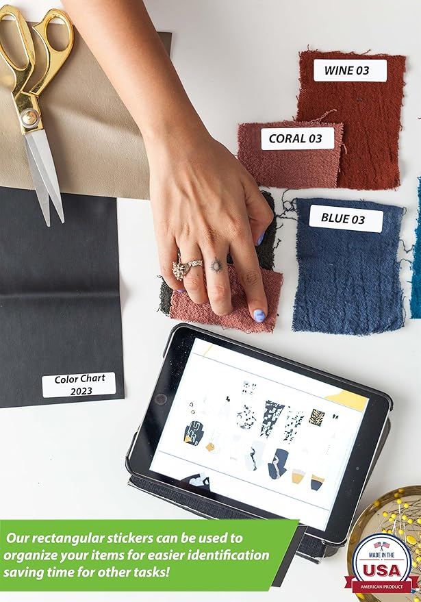 3x1 inch (75mm x 25mm) Rectangle Sticker Organizing Labels for Office, School and Home, Self-Adhesive Label Tags to Write On Surface, 200-Pack (Olive) by Royal Green