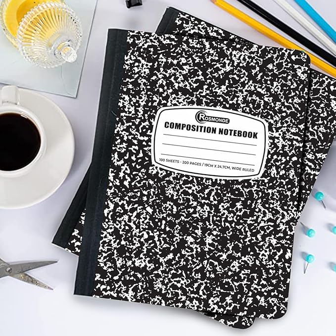 Rosmonde 2000 Pack (Pallet) Composition Notebooks Bulk, Wide Ruled, Full Pallet of Notebooks, 100 Sheets (200 Pages), 9-3/4 x 7-1/2, Bulk Notebooks for School, Bulk Office Notebooks, 4-7 Days Transit