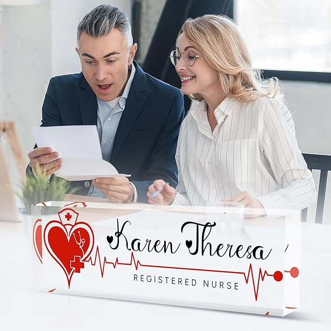 Custom Office Name Plate, Personalized Gifts for Women & Men, Appreciation Gifts for Employees, Boss, Teacher - Office Desk Accessory