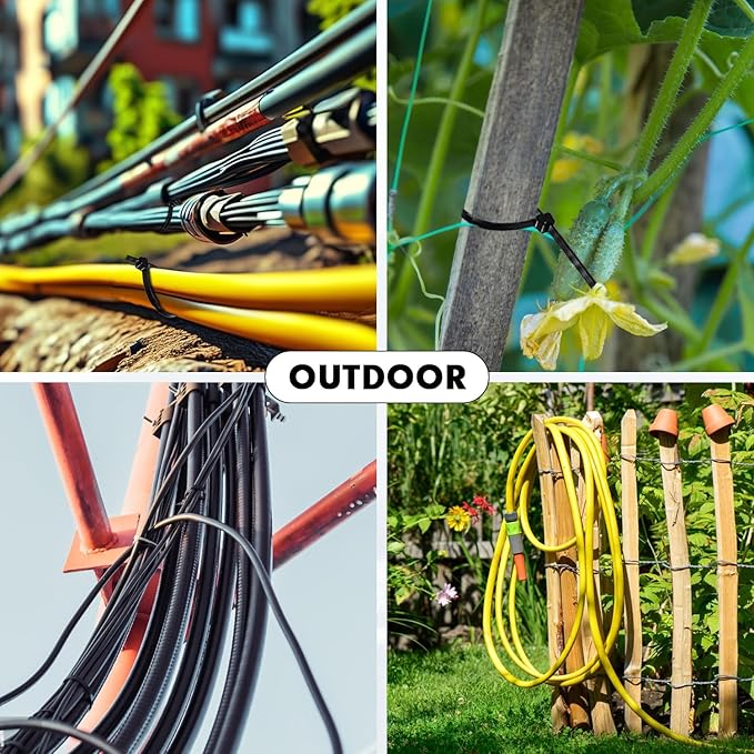 Zip Ties, KAMOTA 1500pcs 12 Inch Heavy Duty Self-Locking Nylon Zip Ties, Black Cable Ties with 50lb Tensile Strength, UV Resistant Cable Tie for Indoor and Outdoor Use
