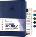 Clever Fox Planner PRO Schedule Dated (Jan 2026–Jan 2027) – Weekly & Monthly Life Planner with Time Slots, Appointment Book and Daily Organizer to Increase Productivity, A4 Hardcover – Dark Blue