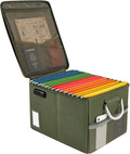 TOMKID Fireproof Document Box, Fire Proof Safe Box for Home Document Organizer with Lock, Fire Organizer Office Storage Cabinet for Hanging Letter/Legal Folder 16.1 x 12.9 x 11in (Green)