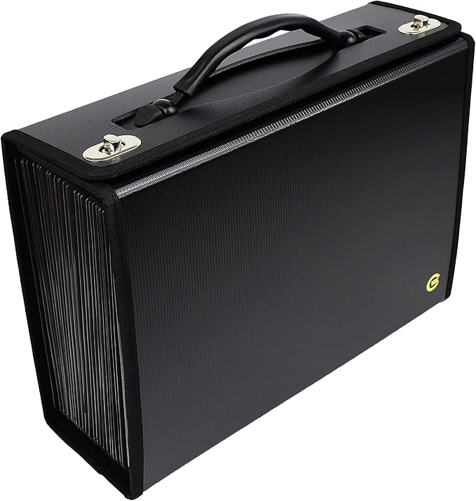 CNK Accordion File Folders with 24 Pockets Organizer for Document Paper Storage Folder Documents Expanding Binder Folio Pocket Receipt Filing Expandable Files Dividers Labels Letter Durable Handle