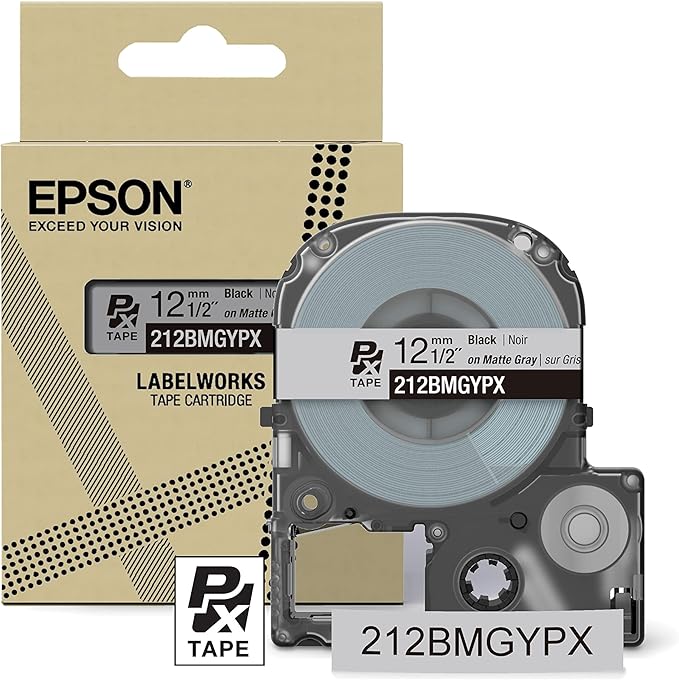 LABELWORKS Epson LW-K200PX-RDB Cleaning Bundle & Black on Light Gray and Black on White Tape