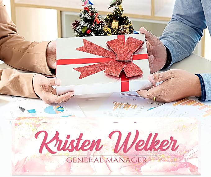 Name Plate for Desk, Desk Name Plate Personalized, Office Decor for Women Men, Acrylic Desktop Accessories, Office Appreciation Gifts for Boss Social Workers Nurse Teacher Employee (Pink Coast)