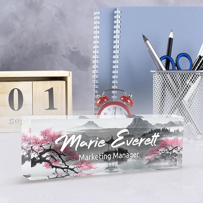 Custom Name Plate for Desk | Personalized Desk Name Plate | Personalized Boss Employee Appreciation Gifts | Acrylic Name Plate Office Desk Accessories