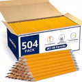 LINSIRON Pencils Pre-Sharpened #2 Pencil with Erasers, Yellow,7.5in 504 Pack