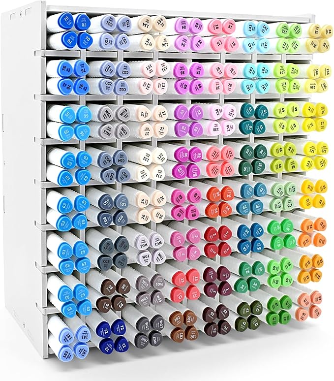 Marker Storage Organizer, Marker Holder for 256 Markers, Art Markers, Watercolor Brushes, Colored Pencils Organizer Holder for Desk