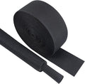 Black 2:1 Ratio Automotive Heat Shrink Braided Sleeving,Wear-Resistant Flat Woven Shrinkable Sleeve Fabric Car Cable Wires Hoses Protection (1-3/8"-66ft)
