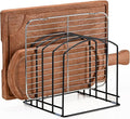 5-Slot (Two Size Slots) Cutting Board Organizer, Bakeware Organizer, and Kitchen Cabinet Organizer for Baking Trays and Cookie Sheets - Black - 1pc