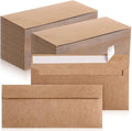 Jutom 500 Pcs Kraft Envelopes Letter Size Bulk #10 Business Strong Sealed 4-1/8 x 9-1/2 in Flap Office Printable Mailing Envelopes Windowless Invisible (Brown)